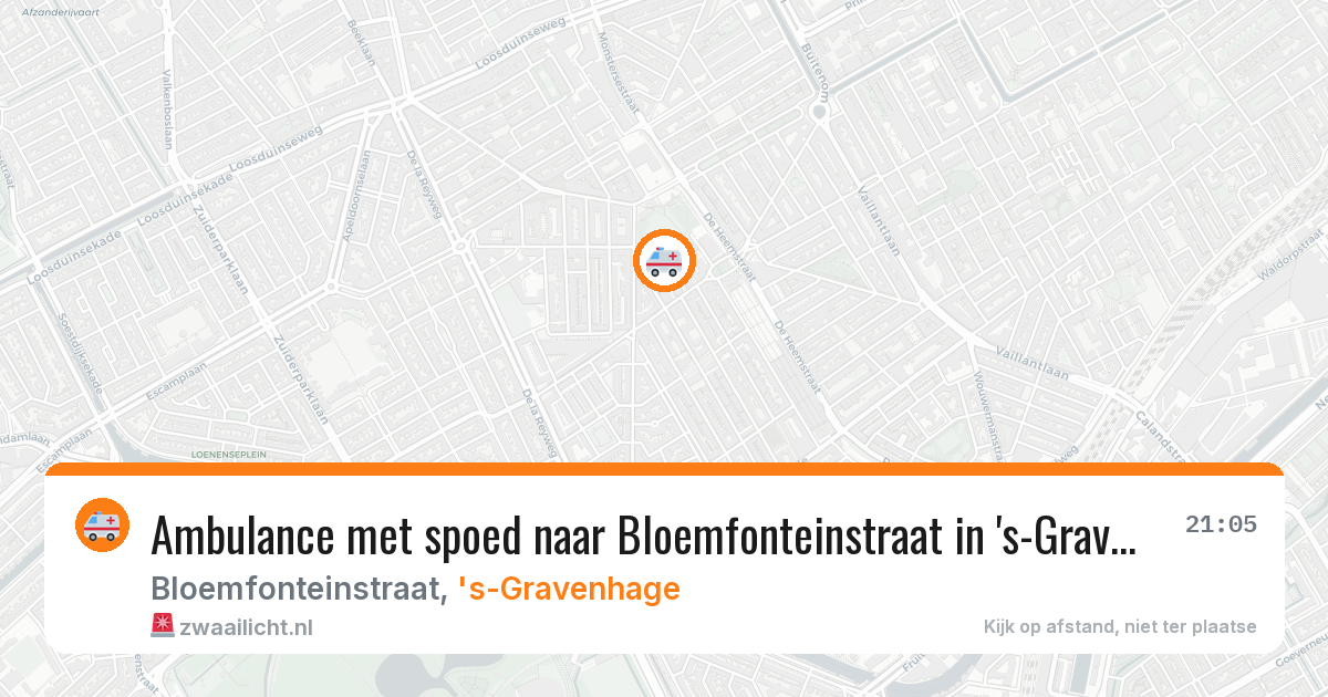 Ambulance met spoed naar Bloemfonteinstraat in 's-Gravenhage — 6 jul 2026