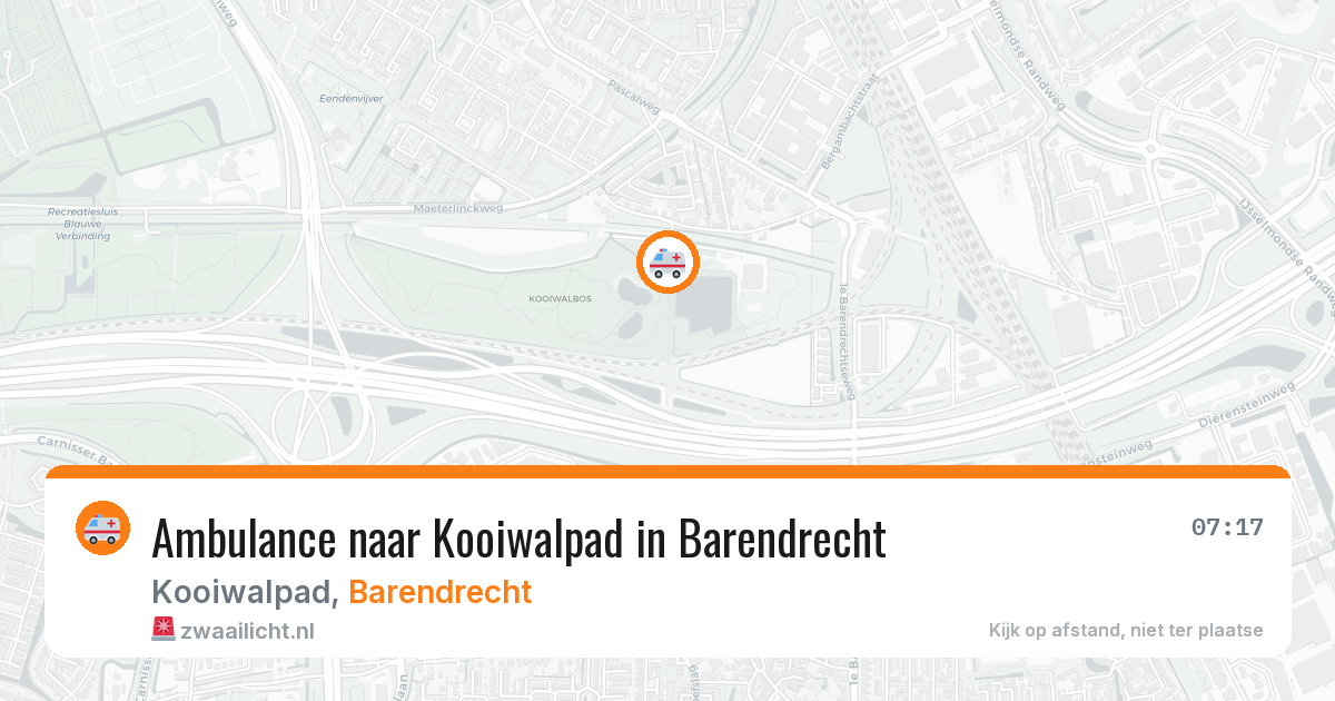 Ambulance naar Kooiwalpad in Barendrecht — 7 jul 2026