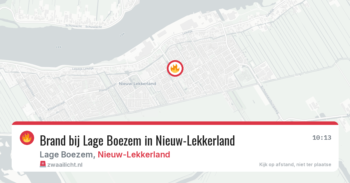 Brand bij Lage Boezem in Nieuw-Lekkerland — 21 jun 2026