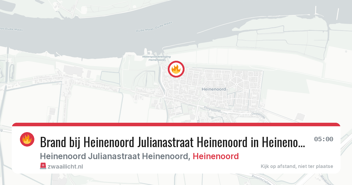 Brand bij Heinenoord Julianastraat Heinenoord in Heinenoord — 6 aug 2026