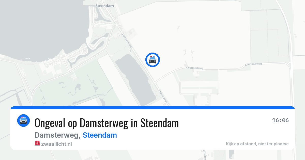 Ongeval op Damsterweg in Steendam — 6 aug 2026