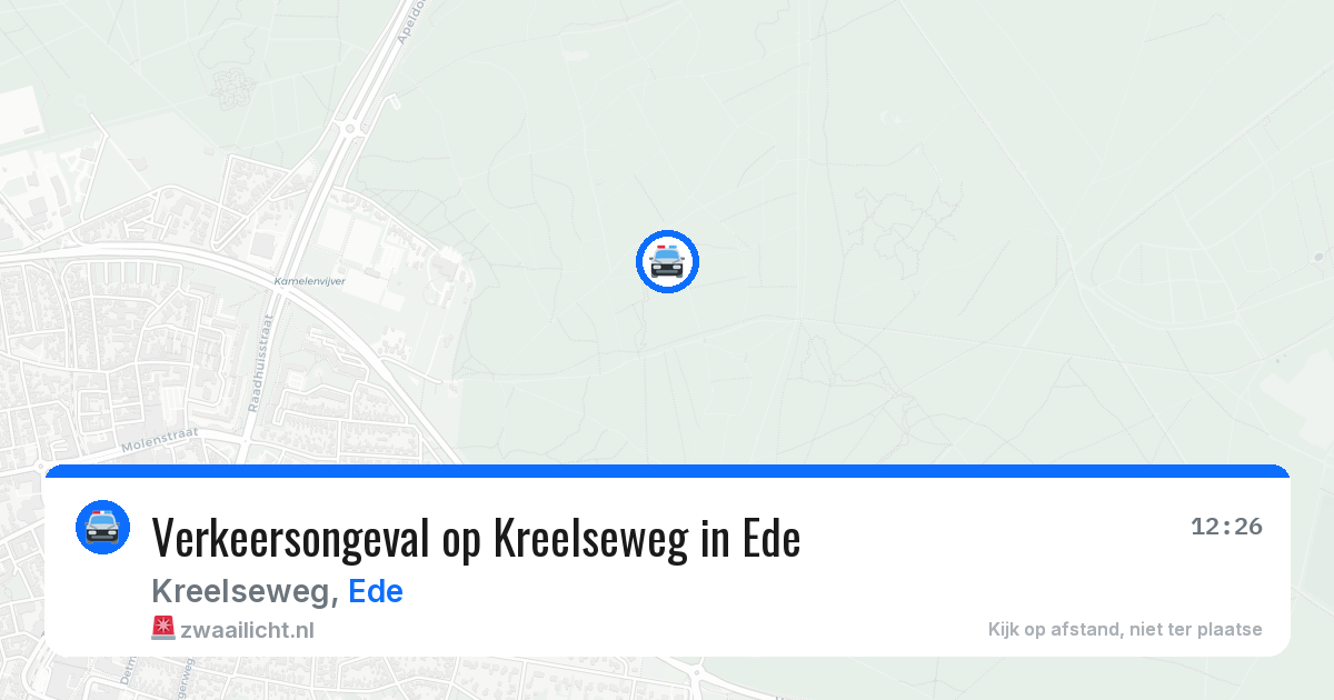 Verkeersongeval op Kreelseweg in Ede — 9 aug 2026