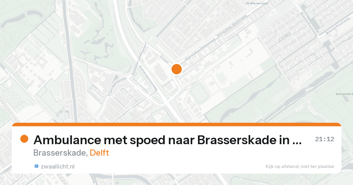 Ambulance met spoed naar Brasserskade in Delft — 15 aug 2026