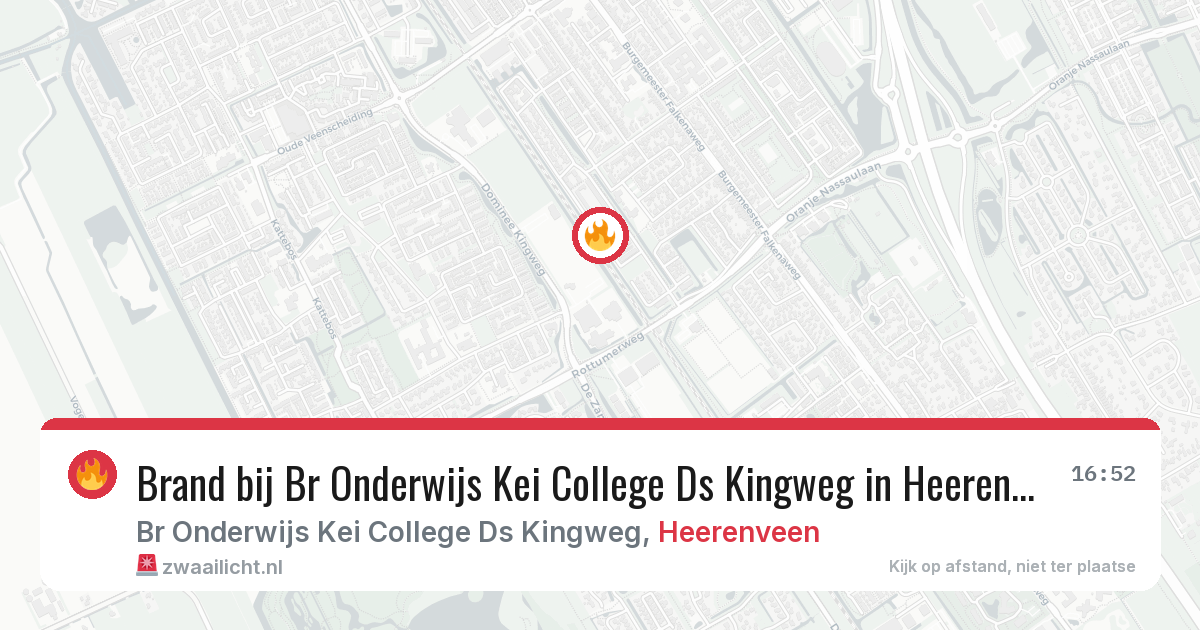 Brand bij Br Onderwijs Kei College Ds Kingweg in Heerenveen — 17 jun 2026