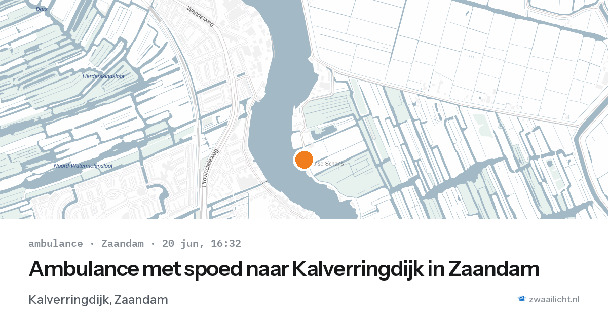 Ambulance met spoed naar Kalverringdijk in Zaandam — 20 jun 2026