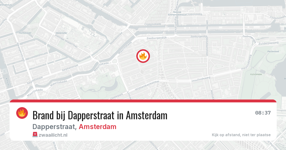 Brand bij Dapperstraat in Amsterdam — 17 mrt 2026
