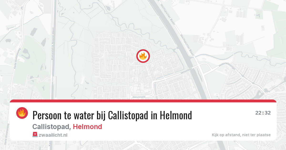 Persoon te water bij Callistopad in Helmond — 17 apr 2026