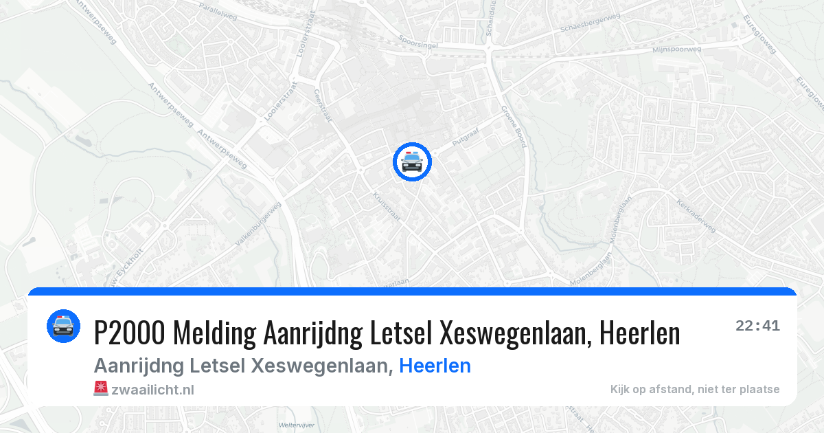 P2000 Melding Aanrijdng Letsel Xeswegenlaan, Heerlen — 25 jun 2026