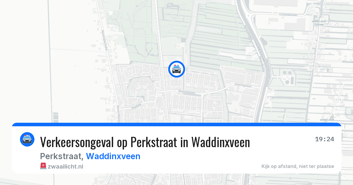 Verkeersongeval op Perkstraat in Waddinxveen — 29 jun 2026