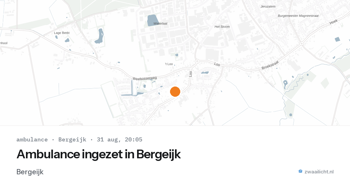 Ambulance ingezet in Bergeijk — 31 aug 2026