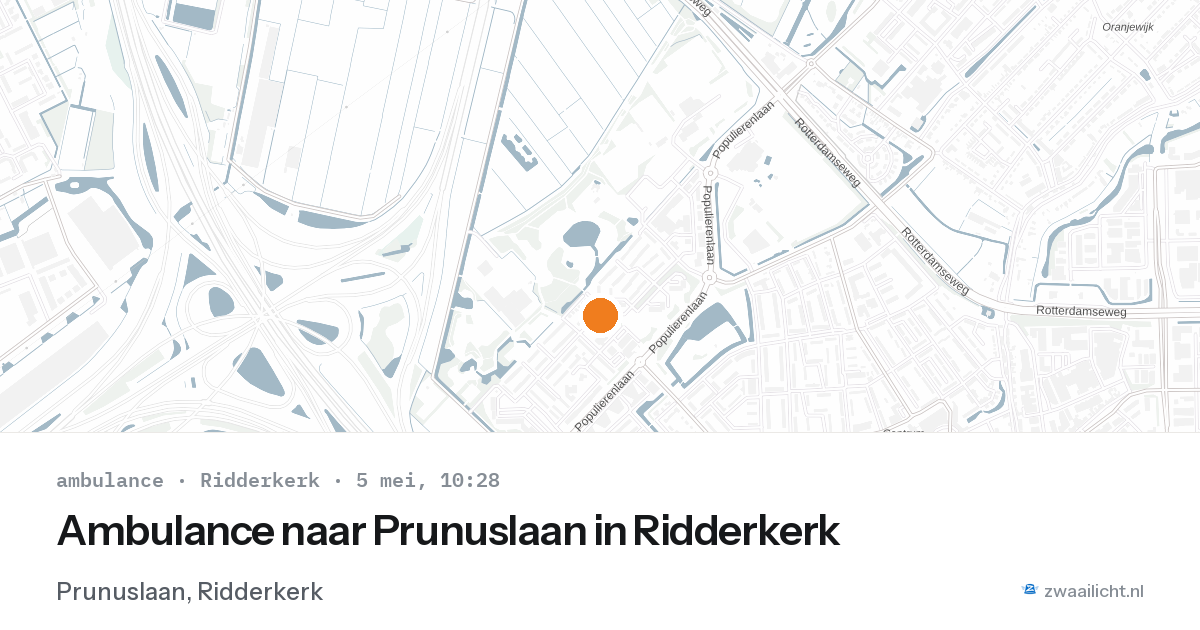 Ambulance naar Prunuslaan in Ridderkerk — 5 mei 2026