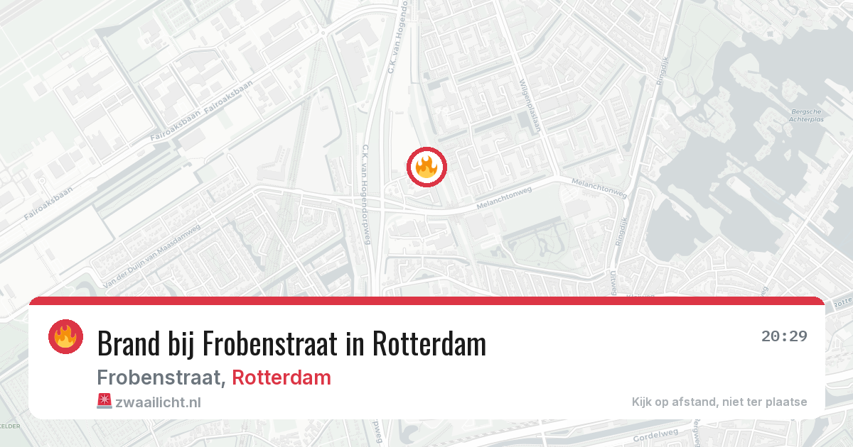 Brand bij Frobenstraat in Rotterdam — 9 aug 2026