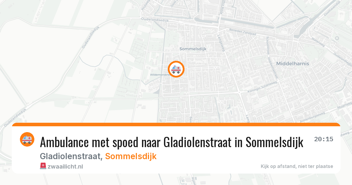 Ambulance met spoed naar Gladiolenstraat in Sommelsdijk — 12 aug 2026