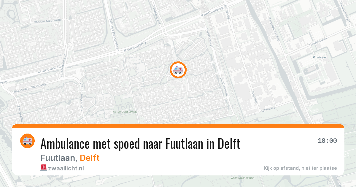 Ambulance met spoed naar Fuutlaan in Delft — 28 jun 2026