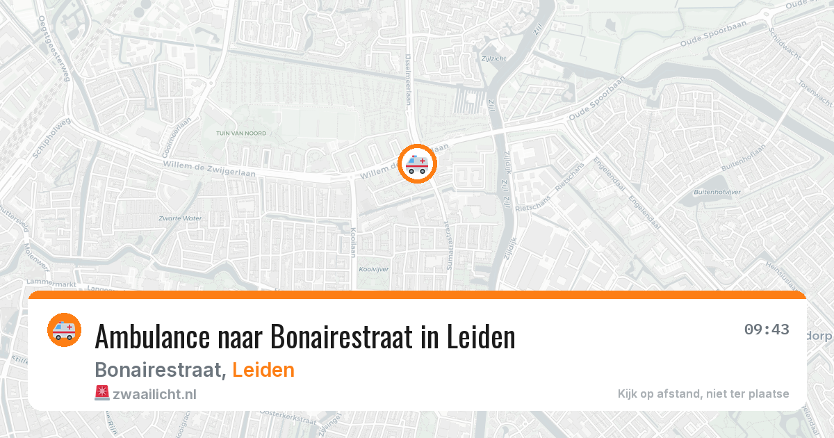 Ambulance naar Bonairestraat in Leiden — 6 aug 2026