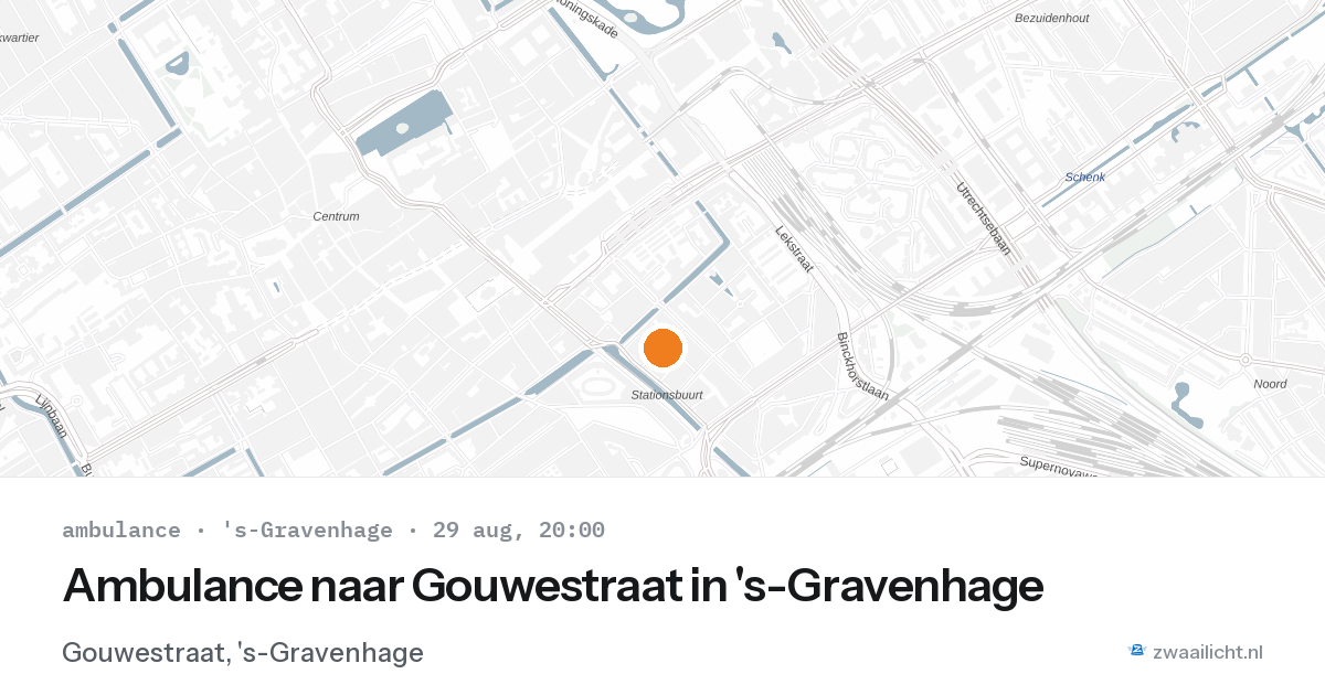Ambulance naar Gouwestraat in 's-Gravenhage — 29 aug 2026