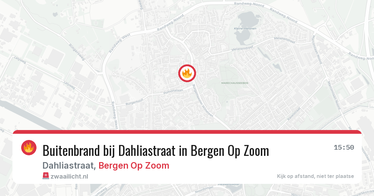 Buitenbrand bij Dahliastraat in Bergen Op Zoom — 17 jul 2026
