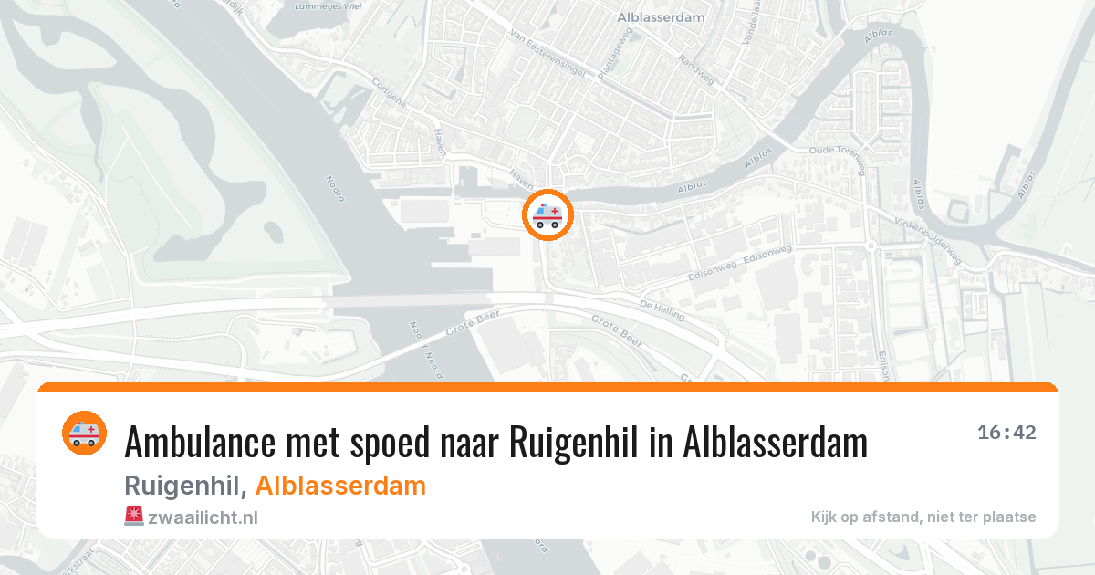 Ambulance met spoed naar Ruigenhil in Alblasserdam — 15 jun 2026