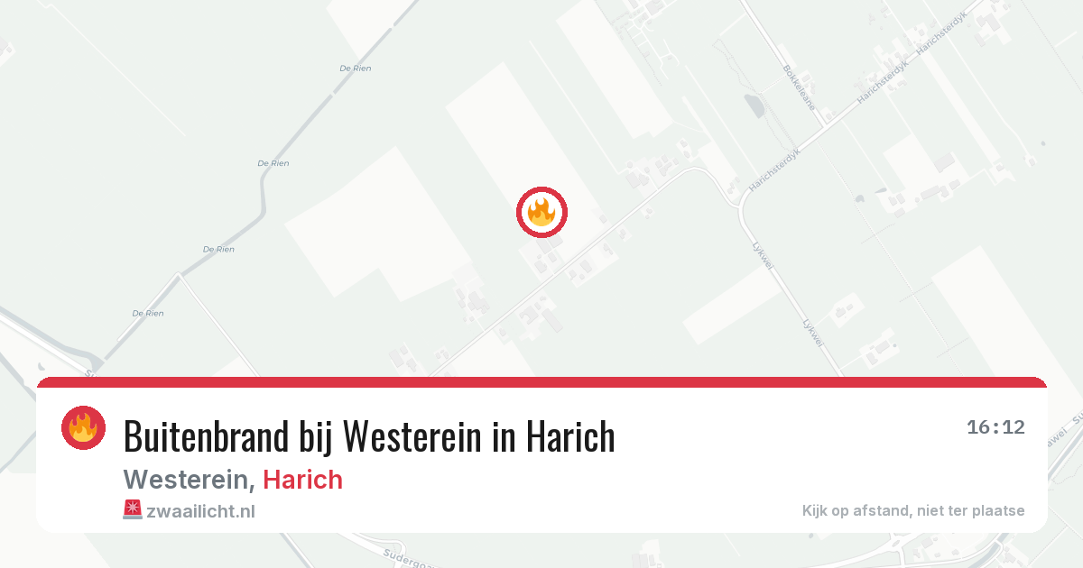 Buitenbrand bij Westerein in Harich — 18 feb 2026