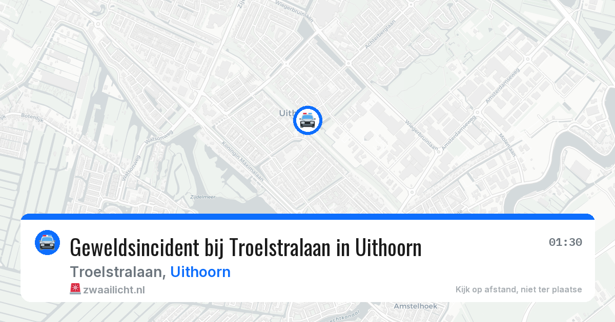 Geweldsincident bij Troelstralaan in Uithoorn — 2 aug 2026