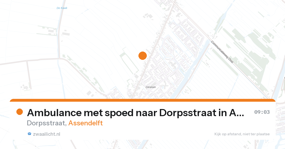 Ambulance met spoed naar Dorpsstraat in Assendelft — 28 aug 2026