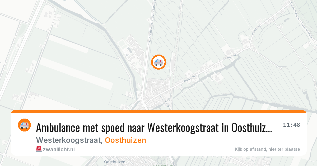 Ambulance met spoed naar Westerkoogstraat in Oosthuizen — 9 aug 2026