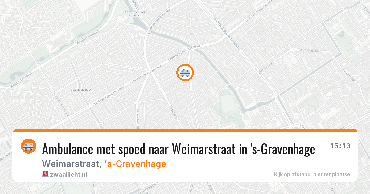Ambulance met spoed naar Weimarstraat in 's-Gravenhage — 20 mrt 2026