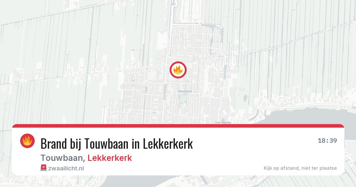 Brand bij Touwbaan in Lekkerkerk — 1 aug 2026