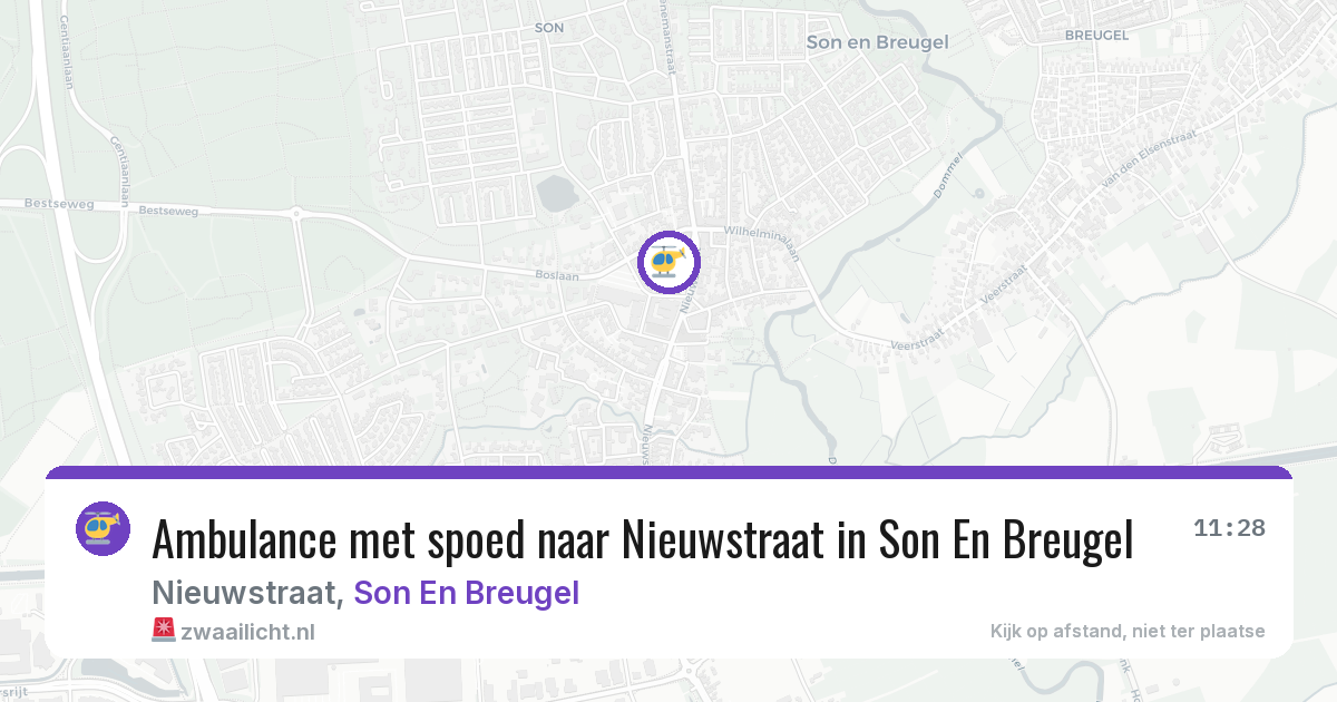Ambulance met spoed naar Nieuwstraat in Son En Breugel — 16 jun 2026