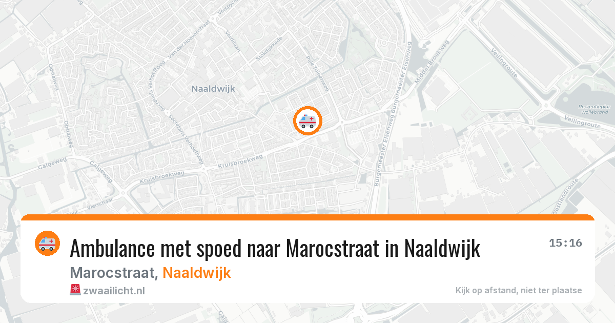 Ambulance met spoed naar Marocstraat in Naaldwijk — 10 aug 2026