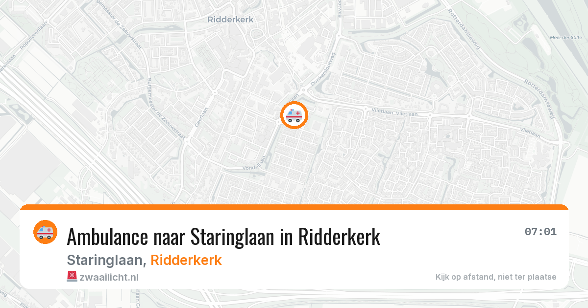 Ambulance naar Staringlaan in Ridderkerk — 1 jul 2026