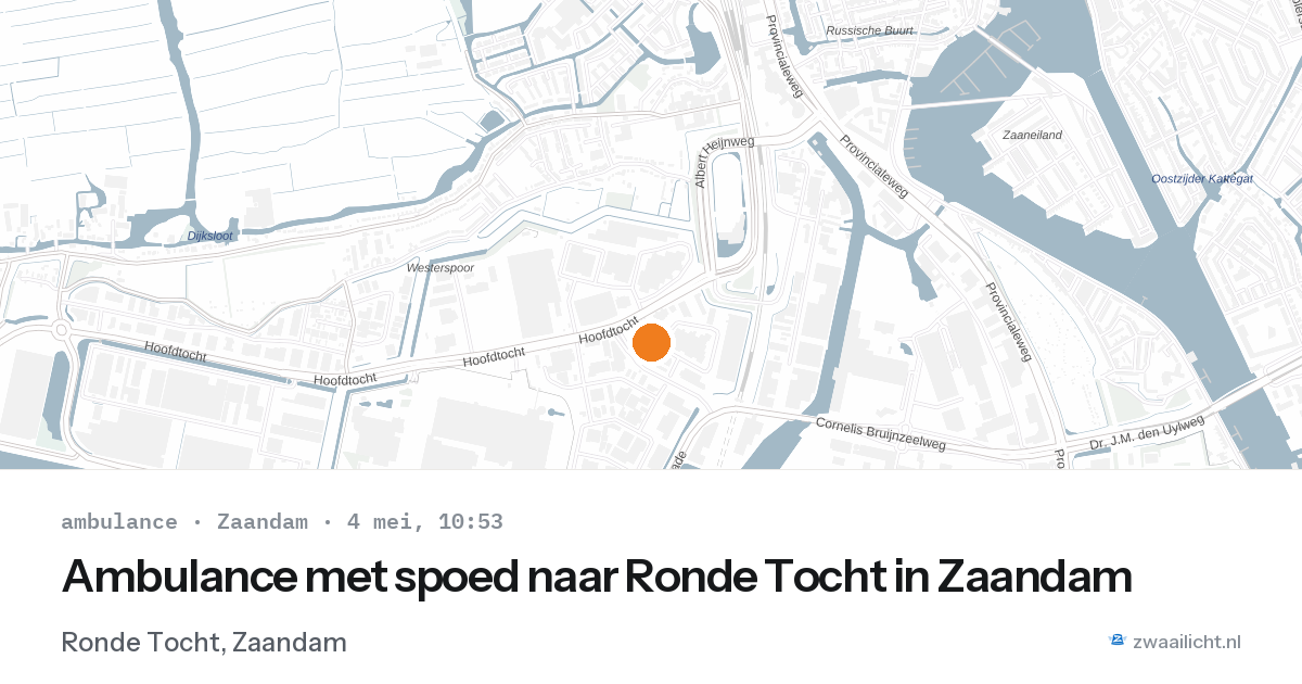 Ambulance met spoed naar Ronde Tocht in Zaandam — 4 mei 2026