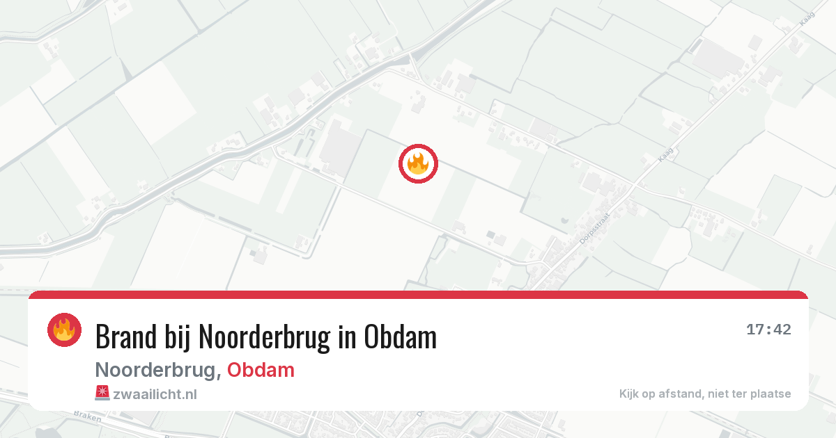 Brand bij Noorderbrug in Obdam — 11 jun 2026