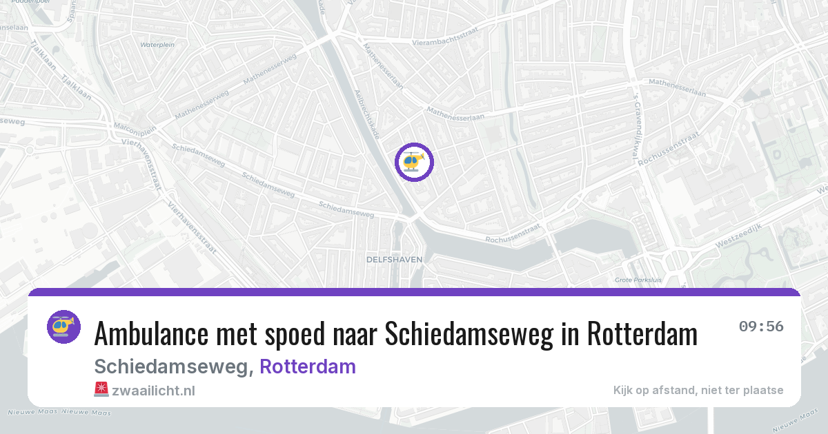 Ambulance met spoed naar Schiedamseweg in Rotterdam — 8 aug 2026