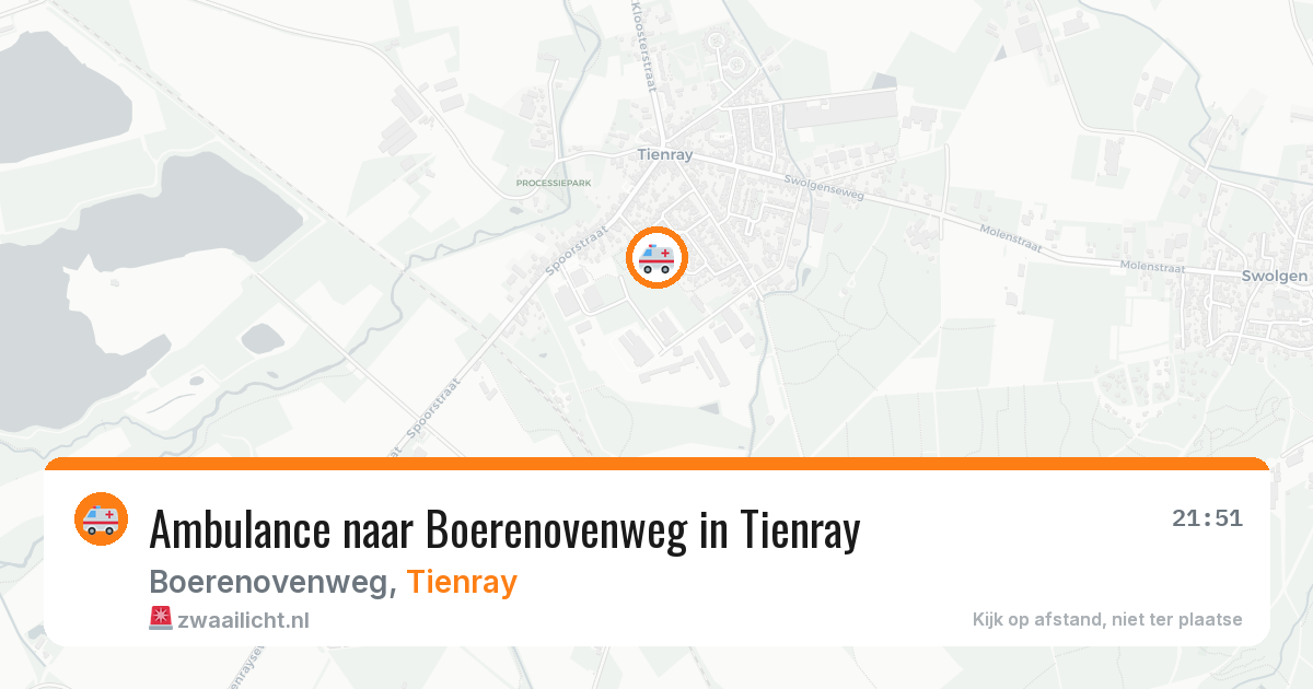 Ambulance naar Boerenovenweg in Tienray — 1 aug 2026