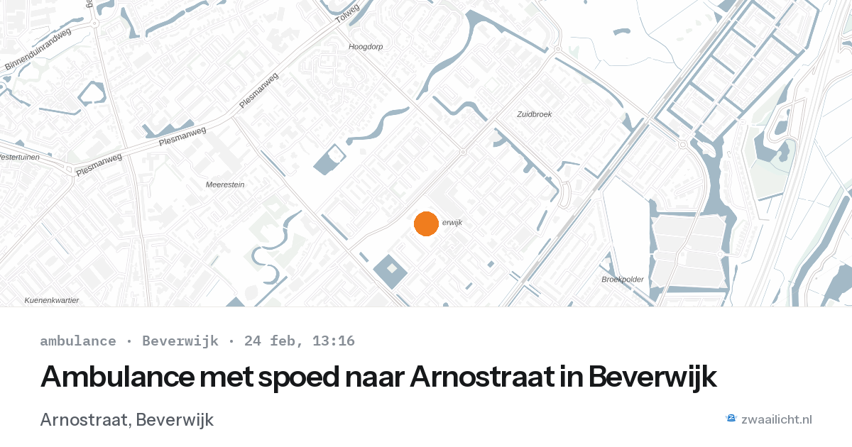 Ambulance met spoed naar Arnostraat in Beverwijk — 24 feb 2026