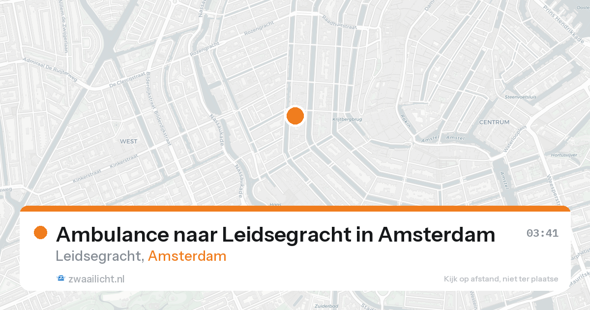 Ambulance naar Leidsegracht in Amsterdam — 20 aug 2026