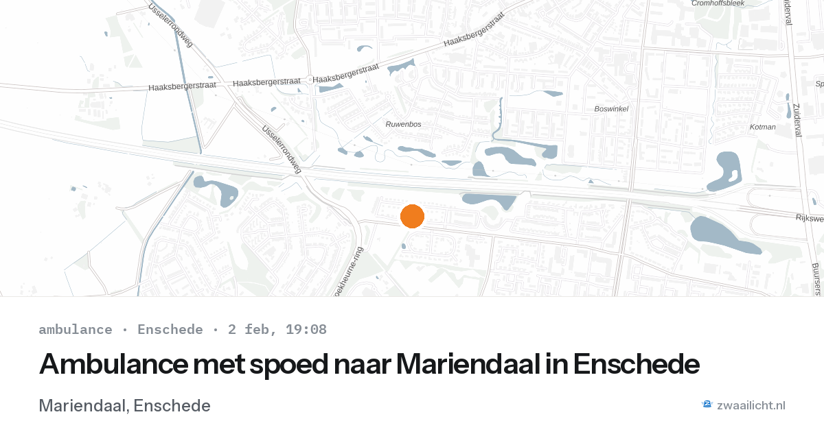 Ambulance met spoed naar Mariendaal in Enschede — 2 feb 2026