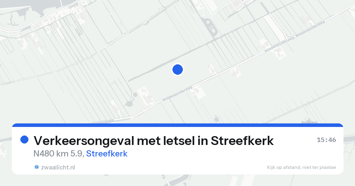 Verkeersongeval met letsel in Streefkerk — 25 aug 2026