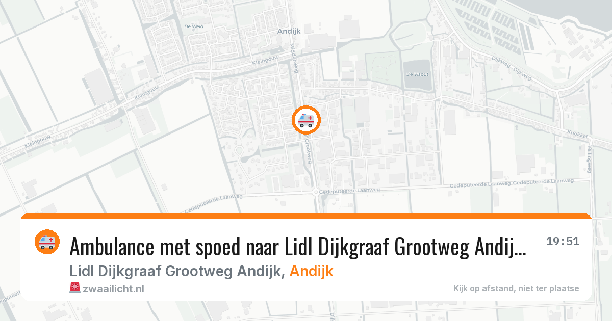 Ambulance met spoed naar Lidl Dijkgraaf Grootweg Andijk in Andijk — 31 jul 2026