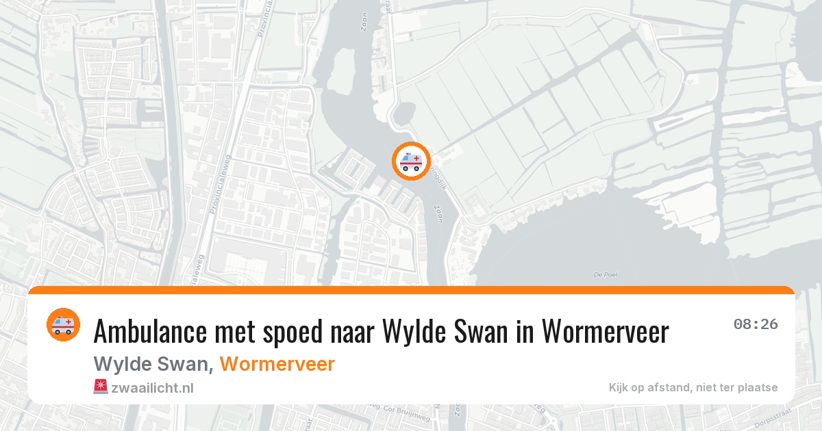 Ambulance met spoed naar Wylde Swan in Wormerveer — 6 aug 2026