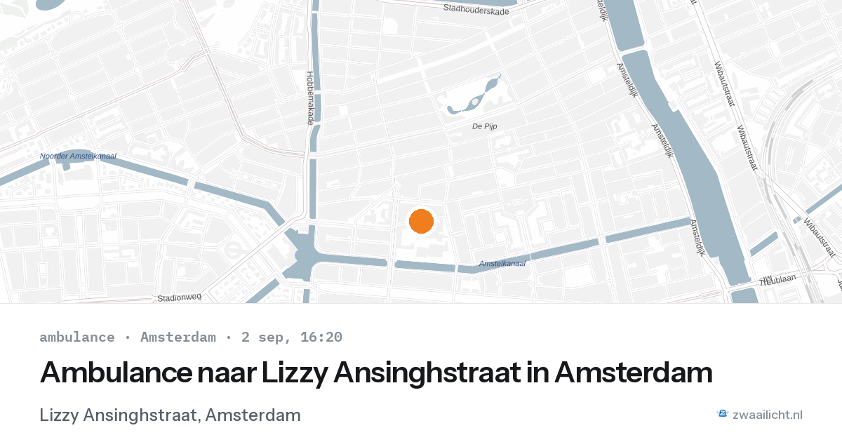 Ambulance naar Lizzy Ansinghstraat in Amsterdam — 2 sep 2026