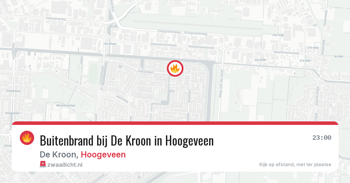 Buitenbrand bij De Kroon in Hoogeveen — 12 aug 2026