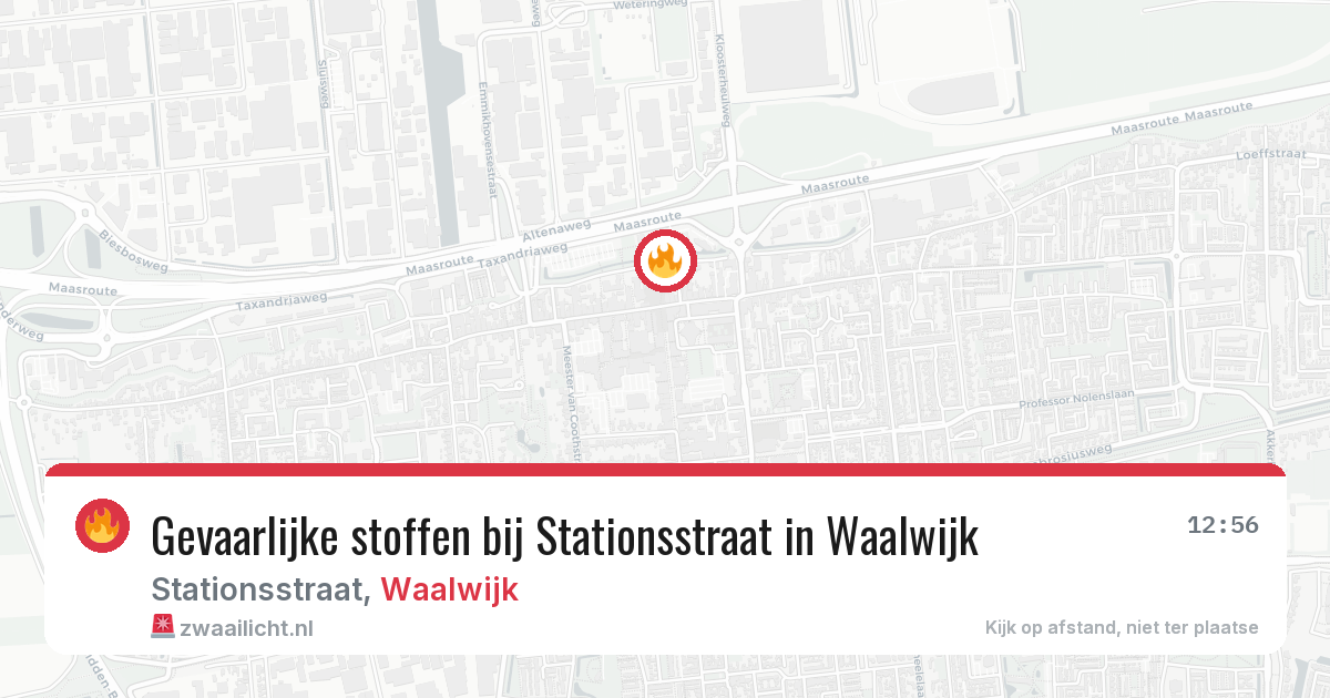 Gevaarlijke stoffen bij Stationsstraat in Waalwijk — 19 jun 2026