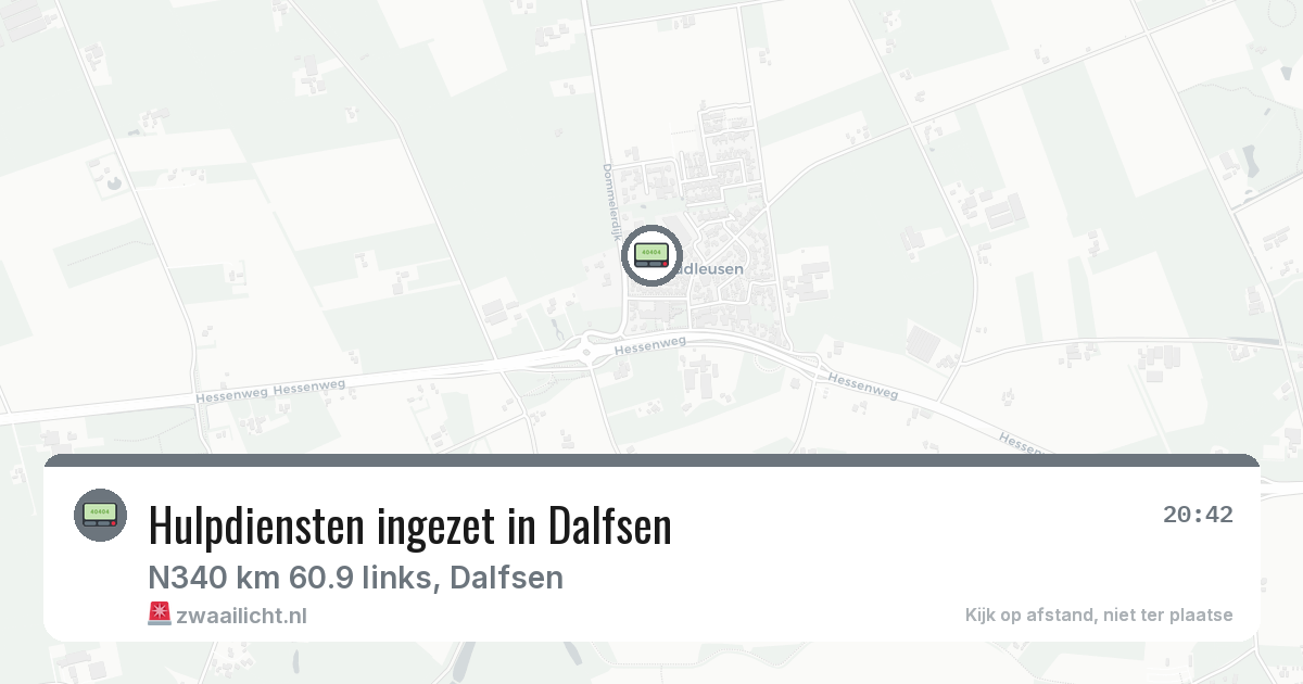 Hulpdiensten ingezet in Dalfsen — 10 aug 2026 | 🚨 Zwaailicht.nl