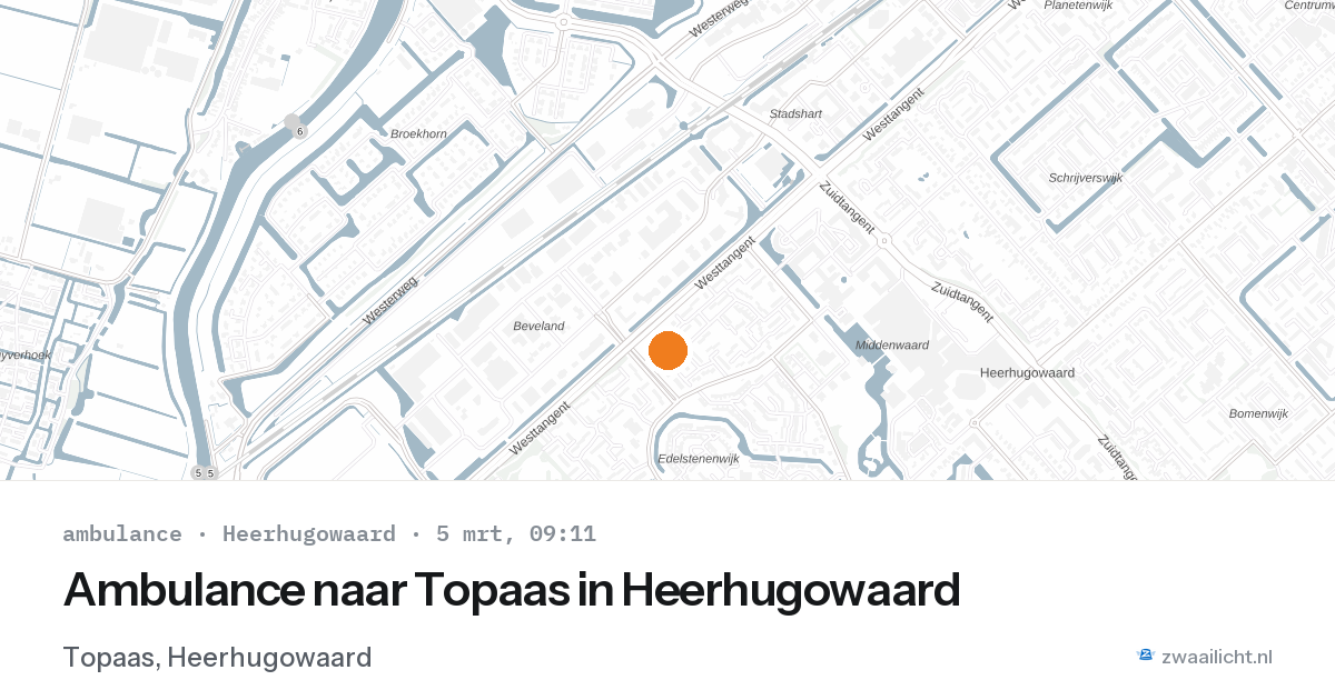 Ambulance naar Topaas in Heerhugowaard — 5 mrt 2026