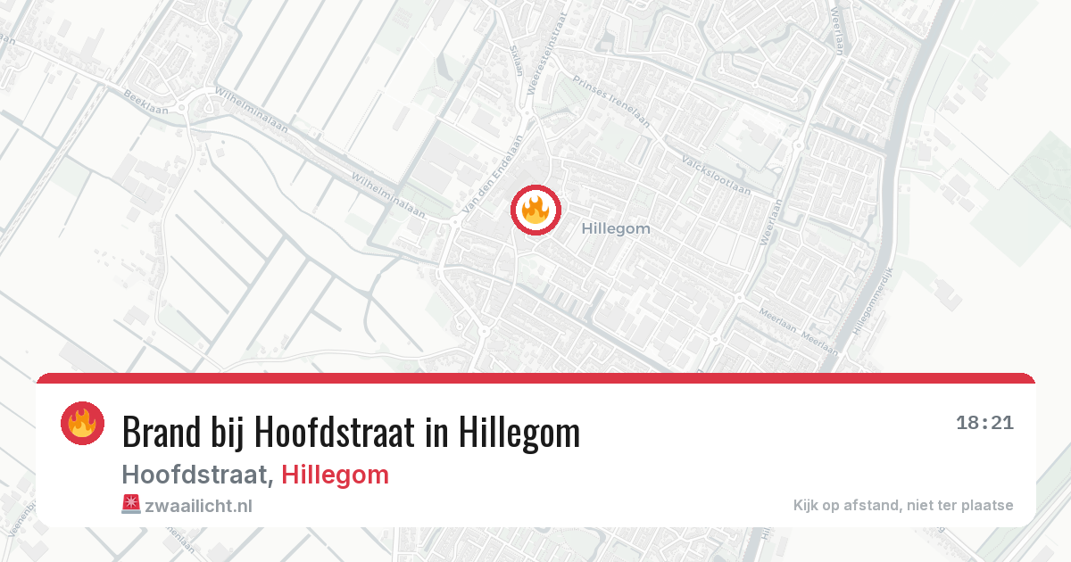 Brand bij Hoofdstraat in Hillegom — 7 mei 2026