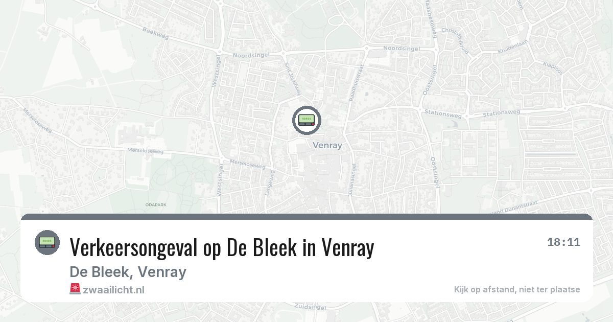 Verkeersongeval op De Bleek in Venray — 29 jul 2026