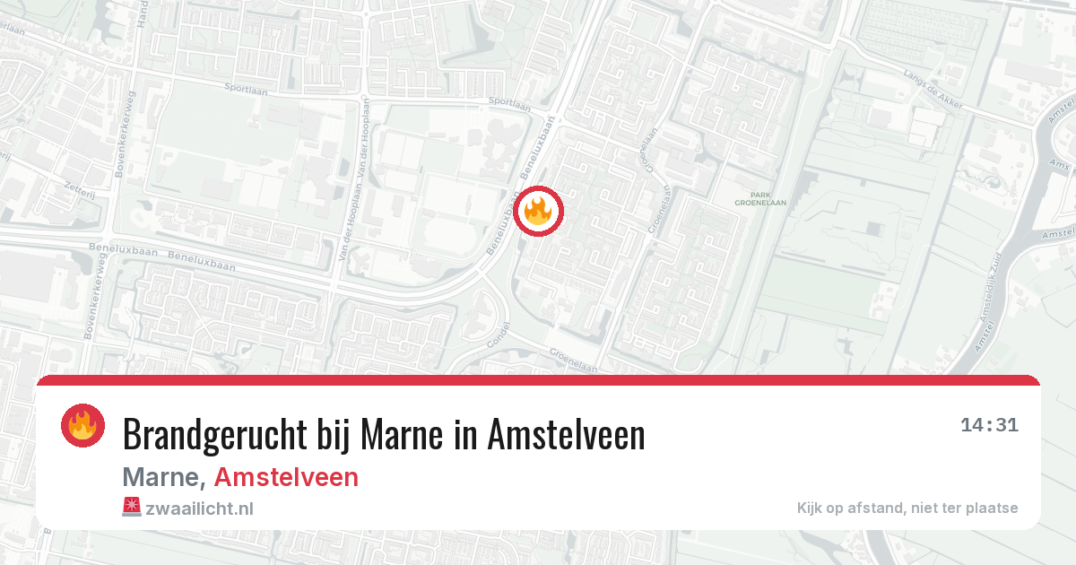 Brandgerucht bij Marne in Amstelveen — 8 feb 2026