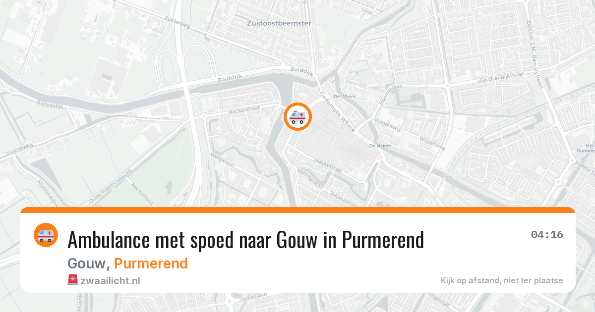 Ambulance met spoed naar Gouw in Purmerend — 29 apr 2026